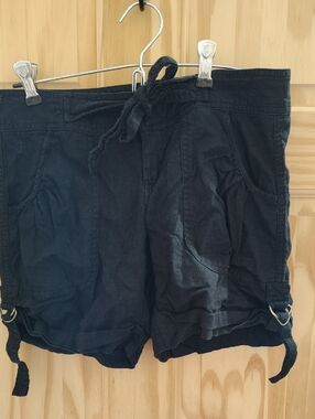 Women's Black Old Navy Tie Linen Blend Shorts